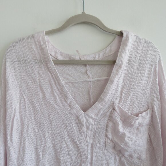 FREE PEOPLE Morning Dolman Tie Sleeve Gauzy Top in White Casual Boho Coastal M - Picture 5 of 15